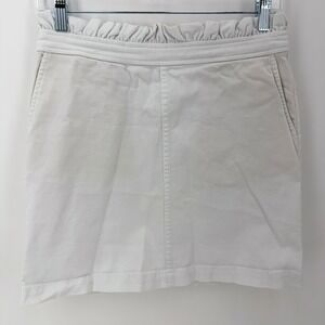 Draper James White Ruffle Paperbag Waist Mini Skirt Back Zipper Size 4 SKD0151